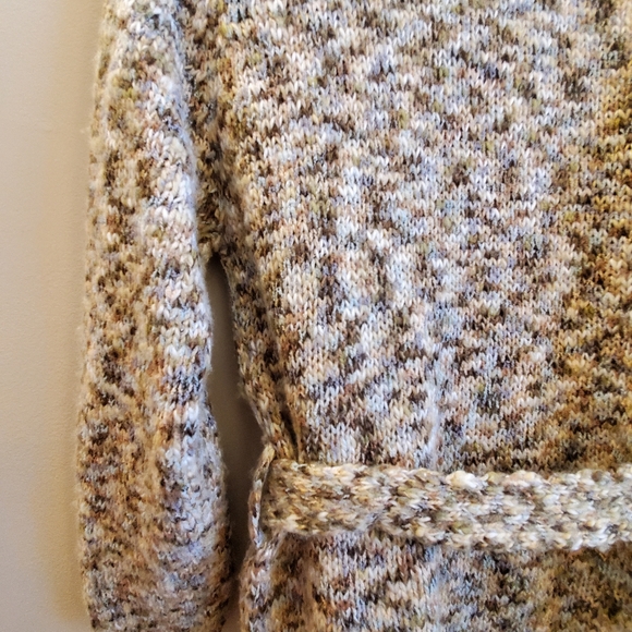 Alexandra Bartlett petit large cardigan sweater with self belt with collar - Picture 14 of 15